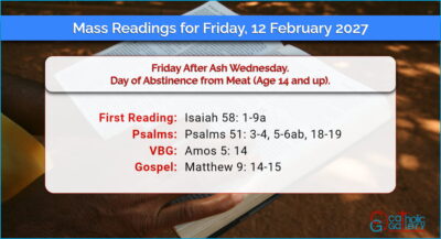 Daily Mass Readings for Friday, 12 February 2027