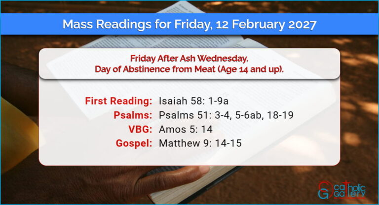 Daily Mass Readings for Friday, 12 February 2027