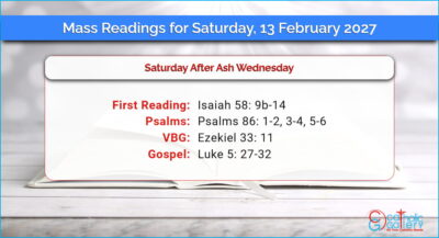 Daily Mass Readings for Saturday, 13 February 2027