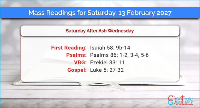 Daily Mass Readings for Saturday, 13 February 2027