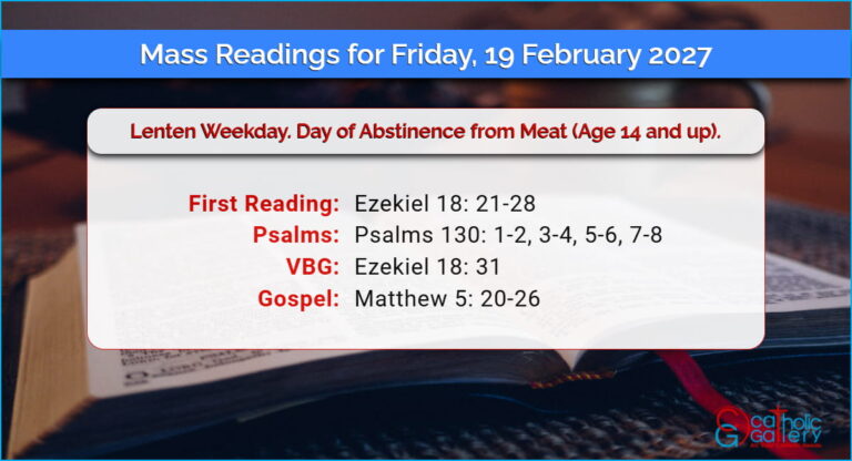 Daily Mass Readings for Friday, 19 February 2027