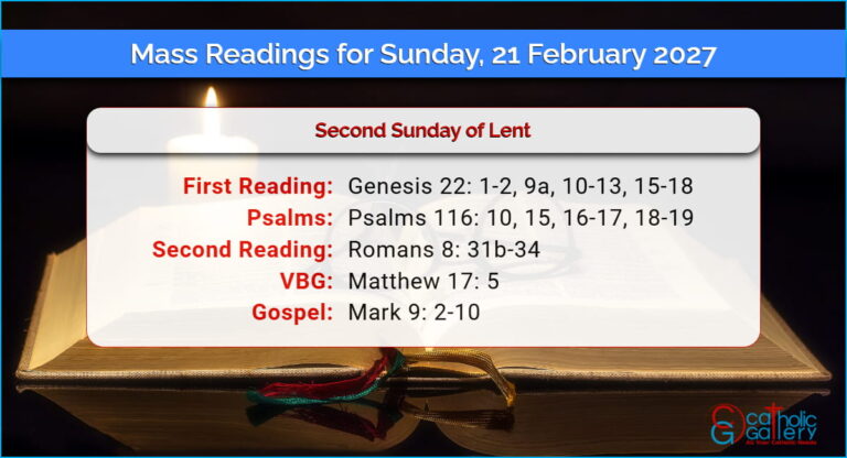 Daily Mass Readings for Sunday, 21 February 2027