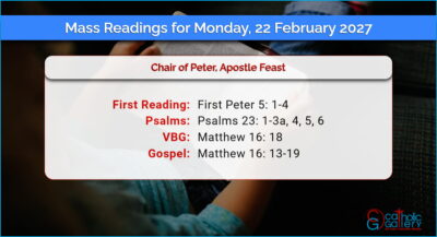 Daily Mass Readings for Monday, 22 February 2027