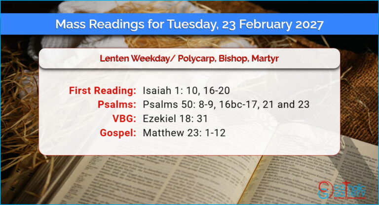 Daily Mass Readings for Tuesday, 23 February 2027