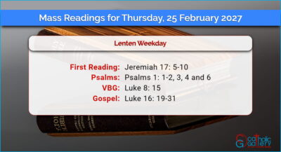 Daily Mass Readings for Thursday, 25 February 2027