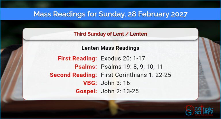 Daily Mass Readings for Sunday, 28 February 2027