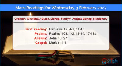 Daily Mass Readings for Wednesday, 3 February 2027
