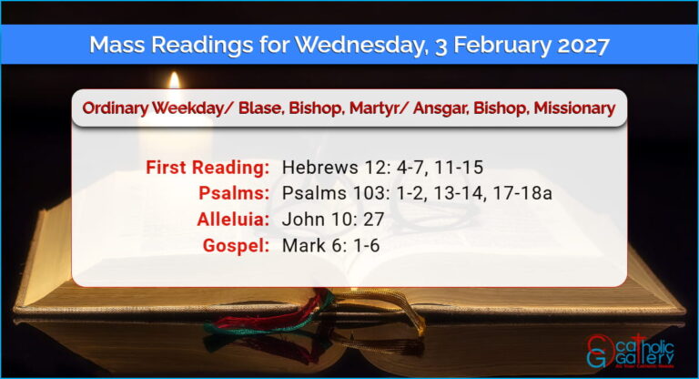 Daily Mass Readings for Wednesday, 3 February 2027