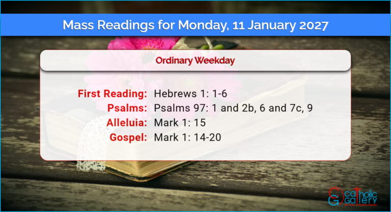 Daily Mass Readings for Monday, 11 January 2027