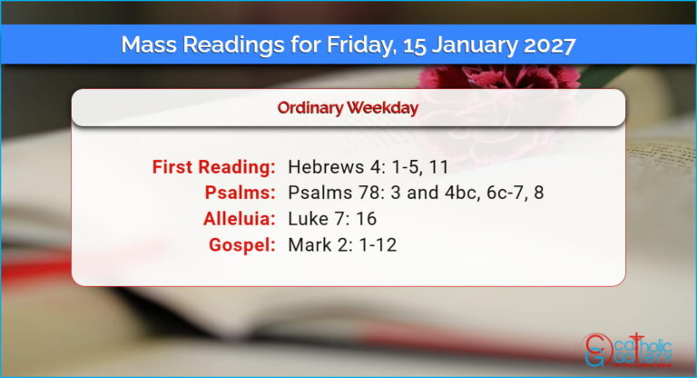 Daily Mass Readings for Friday, 15 January 2027