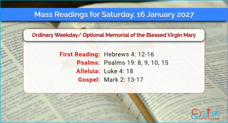 Daily Mass Readings for Saturday, 16 January 2027