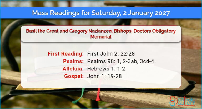 Daily Mass Readings for Saturday, 2 January 2027