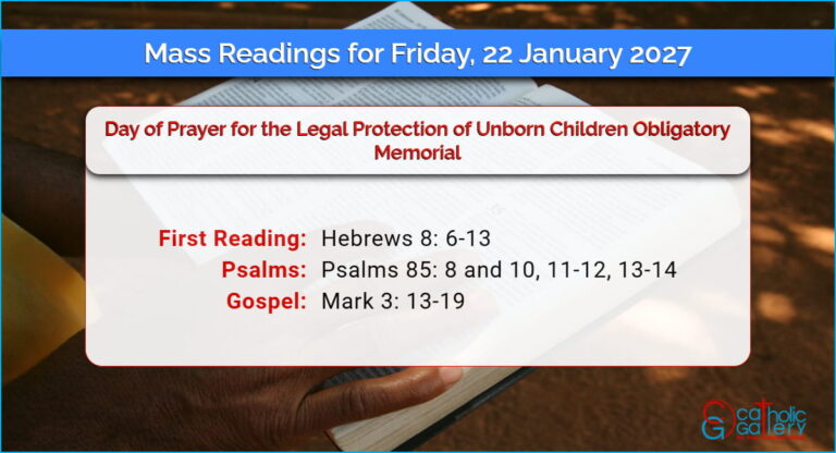 Daily Mass Readings for Friday, 22 January 2027