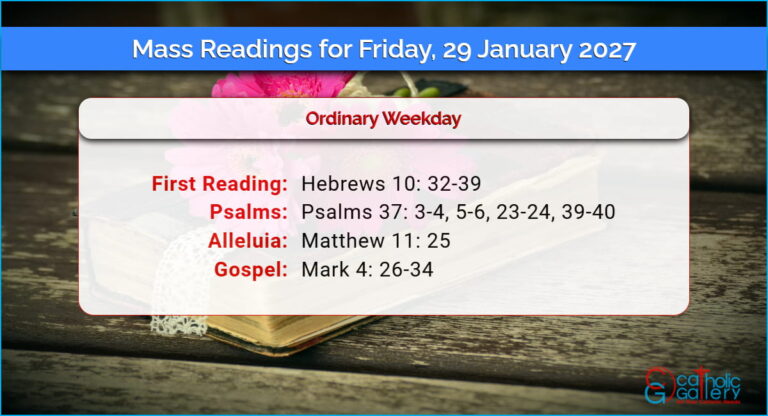 Daily Mass Readings for Friday, 29 January 2027