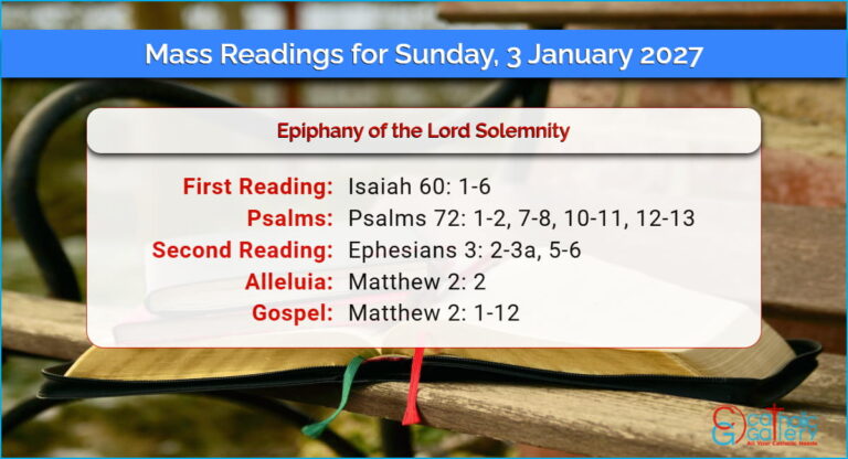 Daily Mass Readings for Sunday, 3 January 2027