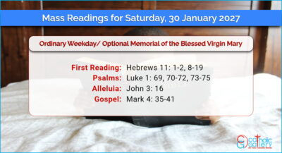 Daily Mass Readings for Saturday, 30 January 2027