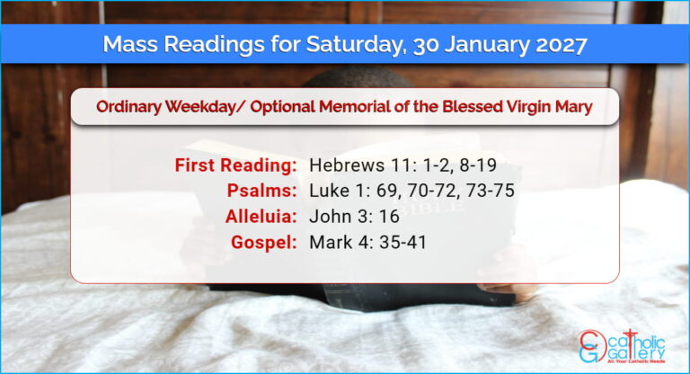 Daily Mass Readings for Saturday, 30 January 2027