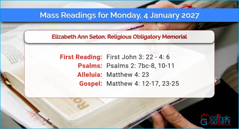 Daily Mass Readings for Monday, 4 January 2027