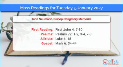 Daily Mass Readings for Tuesday, 5 January 2027