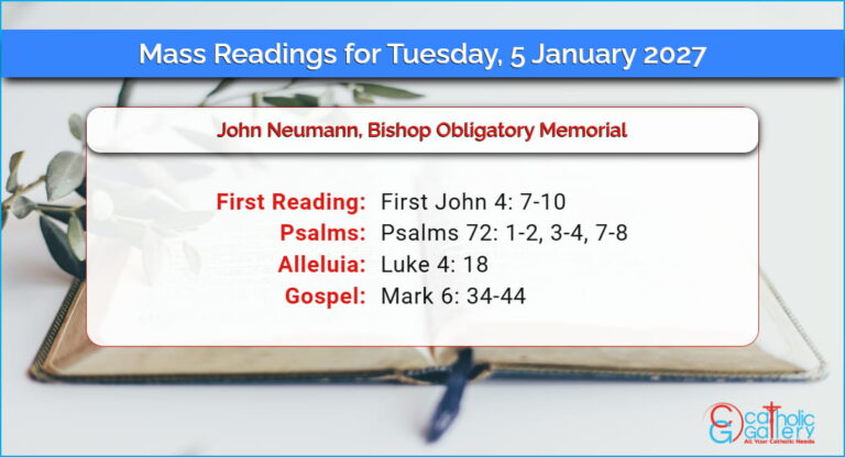 Daily Mass Readings for Tuesday, 5 January 2027