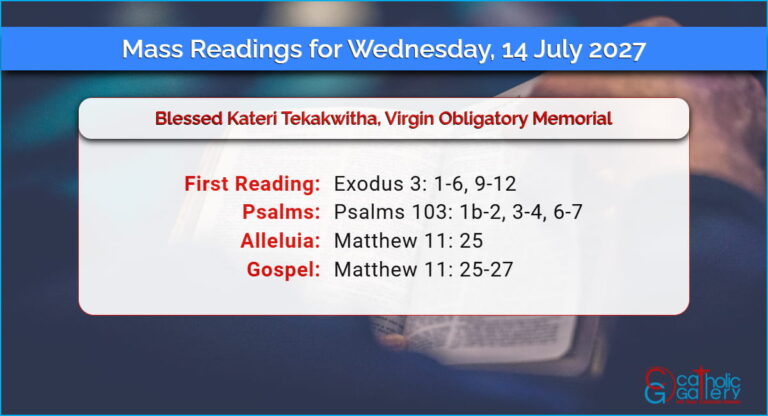 Daily Mass Readings for Wednesday, 14 July 2027