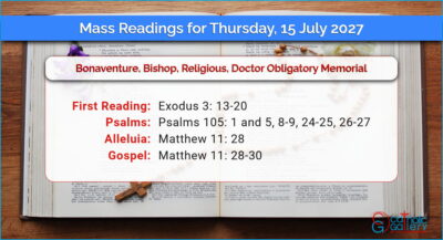 Daily Mass Readings for Thursday, 15 July 2027