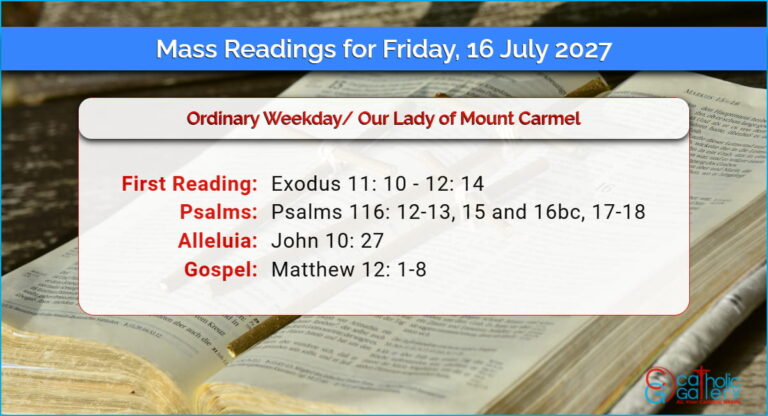 Daily Mass Readings for Friday, 16 July 2027