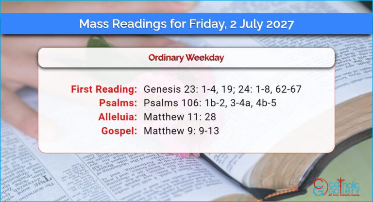 Daily Mass Readings for Friday, 2 July 2027