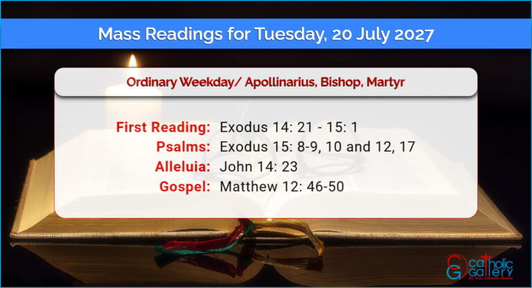 Daily Mass Readings for Tuesday, 20 July 2027