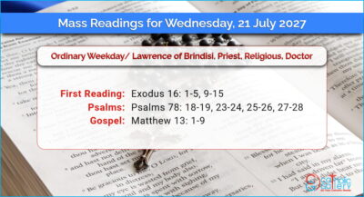 Daily Mass Readings for Wednesday, 21 July 2027