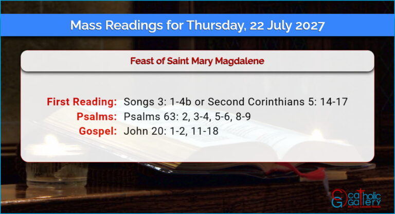Daily Mass Readings for Thursday, 22 July 2027