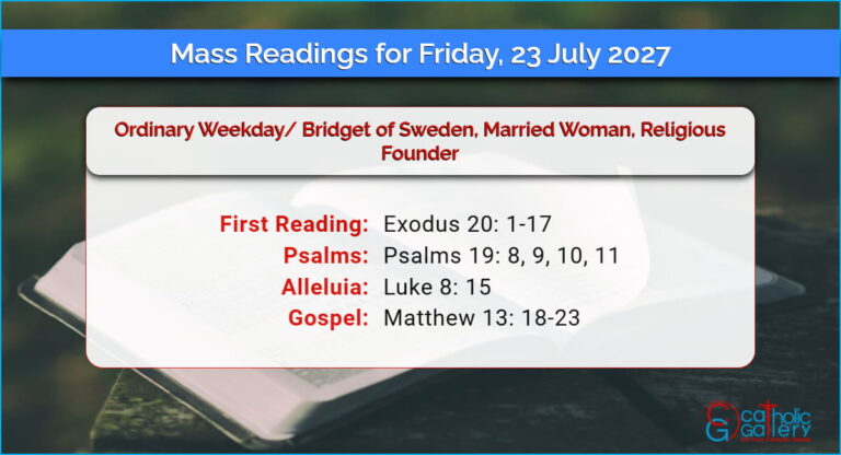 Daily Mass Readings for Friday, 23 July 2027