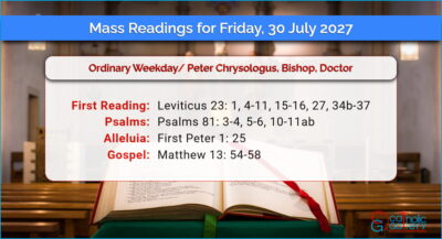 Daily Mass Readings for Friday, 30 July 2027