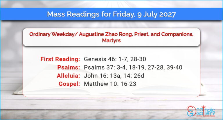 Daily Mass Readings for Friday, 9 July 2027