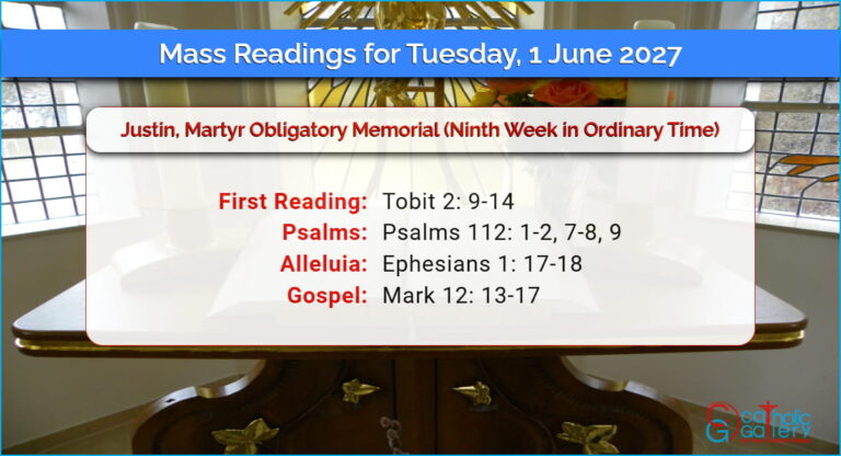 Daily Mass Readings for Tuesday, 1 June 2027
