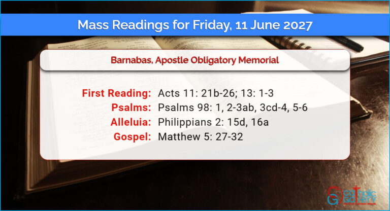 Daily Mass Readings for Friday, 11 June 2027