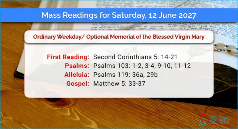 Daily Mass Readings for Saturday, 12 June 2027
