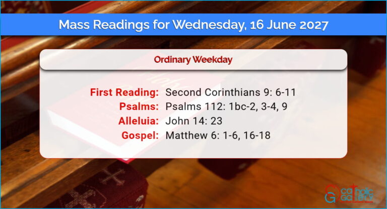Daily Mass Readings for Wednesday, 16 June 2027