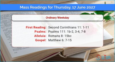Daily Mass Readings for Thursday, 17 June 2027