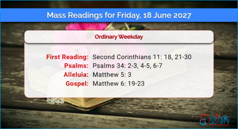 Daily Mass Readings for Friday, 18 June 2027