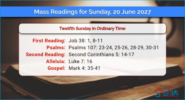 Daily Mass Readings for Sunday, 20 June 2027