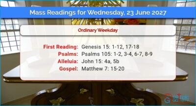 Daily Mass Readings for Wednesday, 23 June 2027