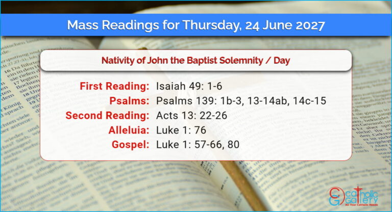 Daily Mass Readings for Thursday, 24 June 2027