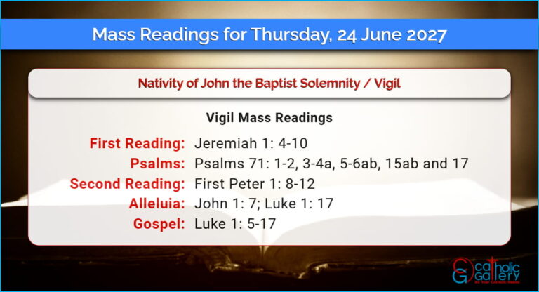 Daily Mass Readings for Thursday, 24 June 2027