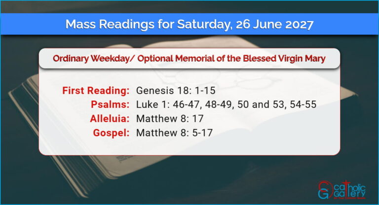 Daily Mass Readings for Saturday, 26 June 2027