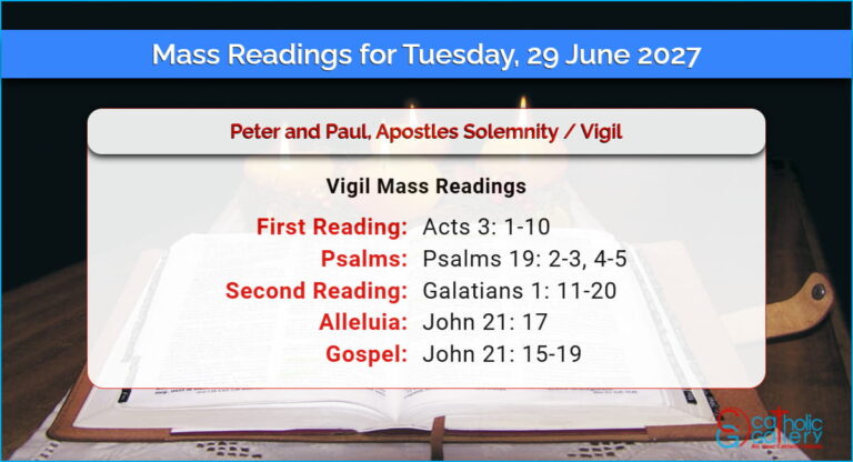 Daily Mass Readings for Tuesday, 29 June 2027