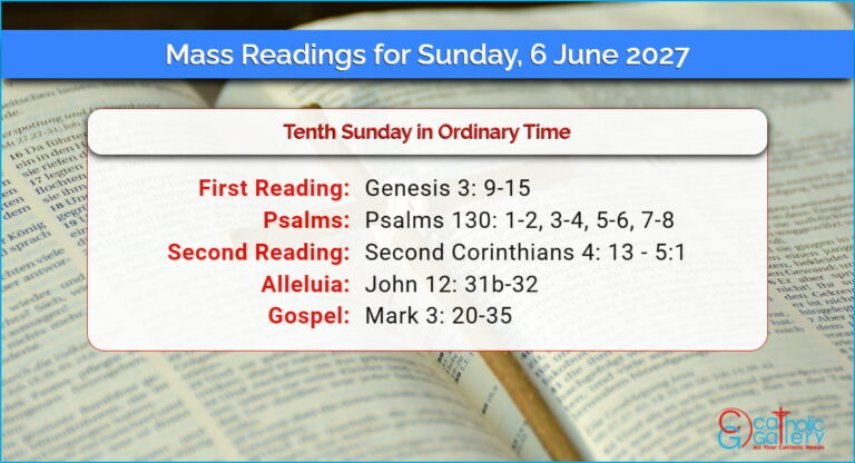 Daily Mass Readings for Sunday, 6 June 2027