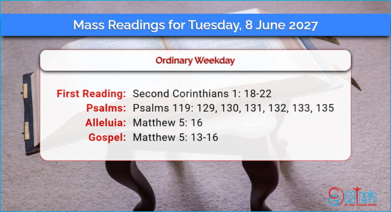 Daily Mass Readings for Tuesday, 8 June 2027