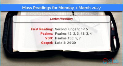 Daily Mass Readings for Monday, 1 March 2027