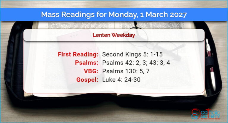 Daily Mass Readings for Monday, 1 March 2027